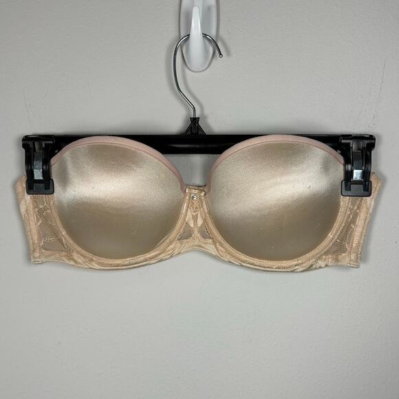 Le Mystere Nude Strapless Lace Push Up Bra Women's 34C - Picture 1 of 6